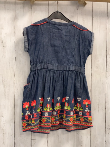 Gillian´s Closet Kleid Gr. 110  blau Jeans roter Bund +Schleife Stickerei