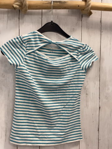  T-Shirt Gr. 116  blau weiß gestreift Schmetterlinge
