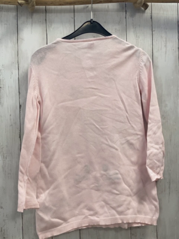 Longpullover  Gr. 128  rosa Strick Hase silber Glitzersterne 