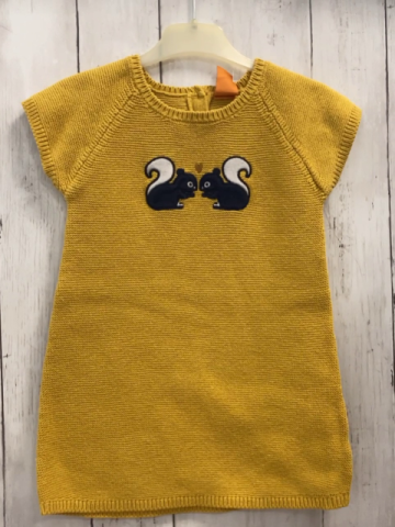 Pusblu  Kleid  Gr. 104  gelb Strick Eichhörnchen 