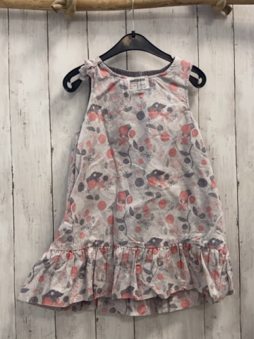   Wendekleid  Gr. 104  hellgrau rot grau weißer Punktdruck / grau Feinkord 
