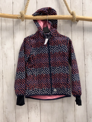 S  OLiver  Softshelljacke  Gr. 122  blau bunte Herzen rosa Futter 