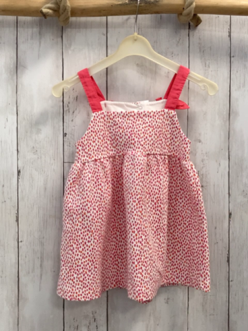Zara  Kleid  Gr. 92  weiß pink roter Druck 