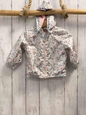 H&M  Jacke  Gr. 74  mint Blumen rosa Reißverschluss 