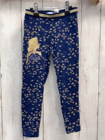 Frozen 2 Leggings  Gr. 98  blau goldene Blätter goldener Gitzerelsa-Kopf