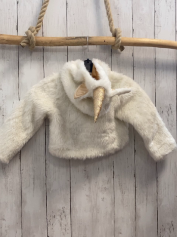Gilian´s Closet  Teddyyjacke  Gr. 104  weiß Kapuze mit goldenem Glitzerhorn Ohren 