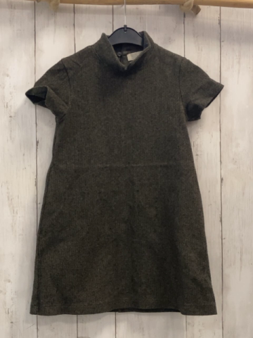 Zara  Kleid  Gr. 128  kiwi graue Zackensriefen 