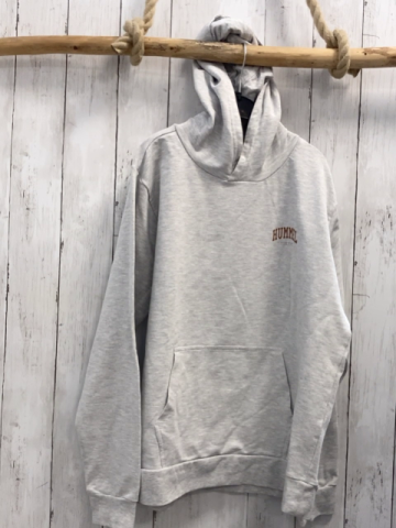 Hummel Pullover Gr. 176  grau Kapuze braune Schrift