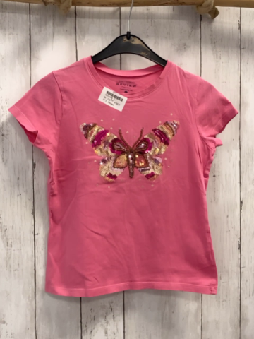 Review  T-Shirt  Gr. 128  pink Schmetterling mit Steinen und Pailewtten 