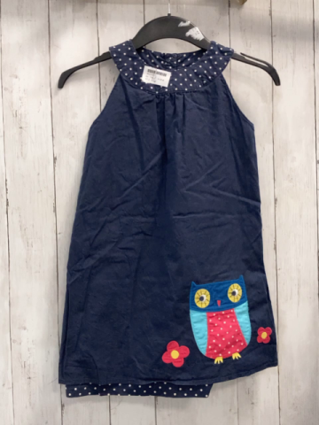 Frugi  Wendekleid  Gr. 116  blau Eulen + blau weiße Punkte 