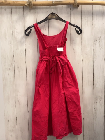 Vertbaudet  Kleid  Gr. 128  rot Saum mit Blumenstickerei 