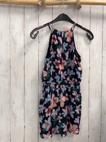 Abercrombie  Playsuit  Gr. 146/152 blau bunte Blüten grüne Blätter 