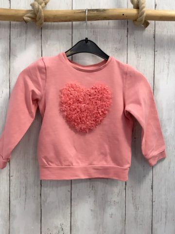   Pullover  Gr. 104  rosa Rosettenherz 