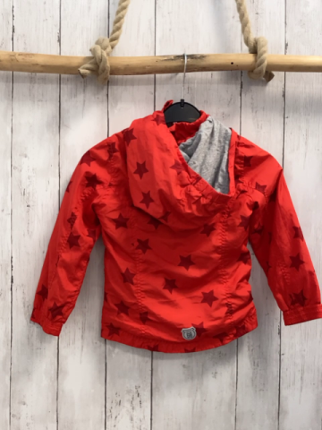 Esprit  Regenjacke  Gr. 104  hellrot rote Sterne Kapuze 