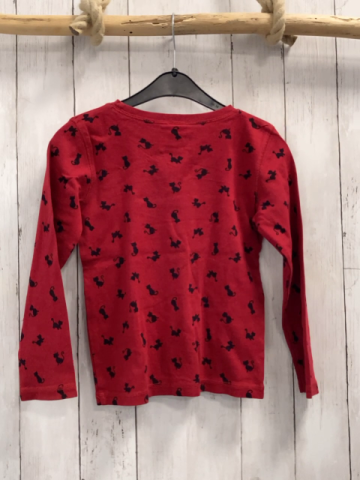 Gymboree Langarmshirt Gr. 122  rot schwarze Katzen