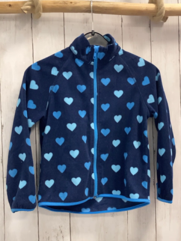 H&M Fleecejacke Gr. 110  blau hellblaue Herzen
