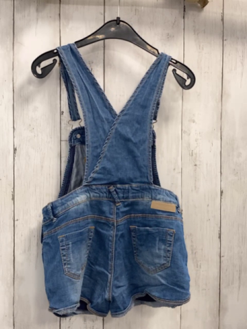 Majoral  Latzshorts  Gr. 110  blau Jeans Rosetten orange Nähte 