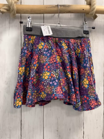 Esprit  Rock Gr. 140  bunte Blumen grauer Rippenbund 