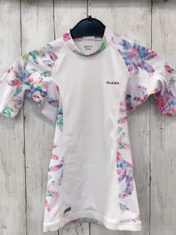 Decathlon  UV-Schutzshirt  Gr. 140  weiß Blumen 