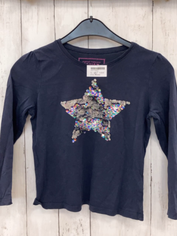 Review  Langarmshirt  Gr. 128  blau bunter Pailettenstern 