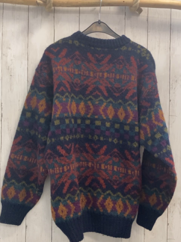 Hess Natur  Pullover  Gr. 158/164  bunt gemustert 100 % Schurwolle 