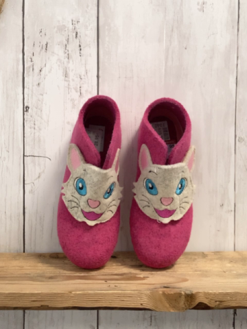 Superfit  Hausschuhe  Gr. 26  pink grauer Katzenkopf 