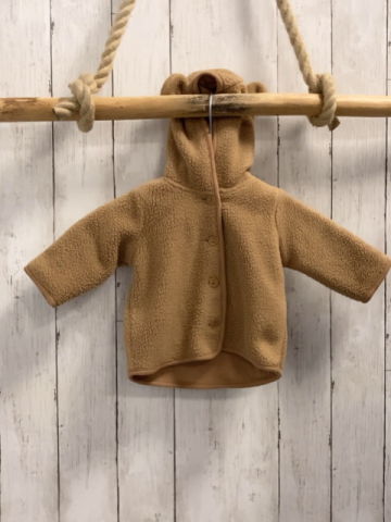 H&M Fleecejacke  Gr. 62  hellbraun Kapuze mit Ohren 