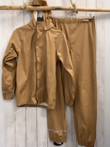 2tlg Name it  Regenanzug  Gr. 158  hellbraun gummiert 