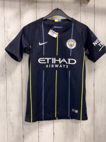 Nike  Sportshirt Gr. 140  schwarz + hellblau gelbe Streifen weiße Schrft 