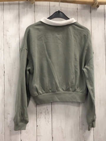 H&M Pullover  Gr. 146/152  kiwi weißer Kragen Hedwig Schrift 