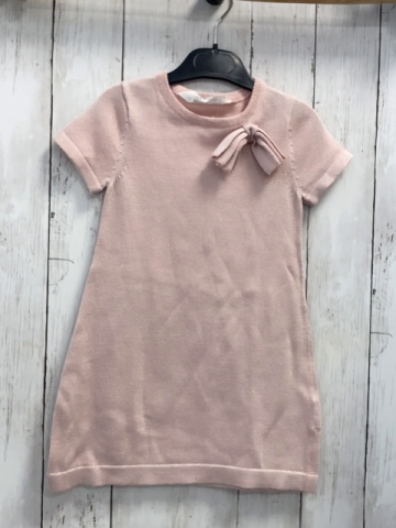 H&M  Kleid  Gr. 98  rosa Strick mit Glitzerpunkten Schleife 