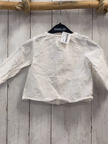 Zara  Bluse  Gr. 74  weiß blau hellblau weiße Stickerei 