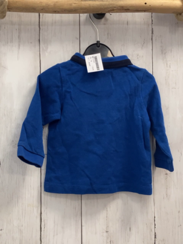 Jacadi  Poloshirt lang  Gr. 74  blau dunkelblauer Bund 
