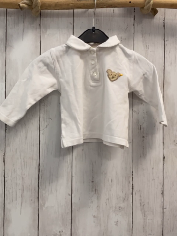Steiff  Poloshirt lang  Gr. 74  weiß 