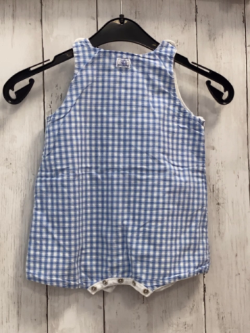 Petit Bateau  Latzshorts  Gr. 74  hellblau weiß kariert 