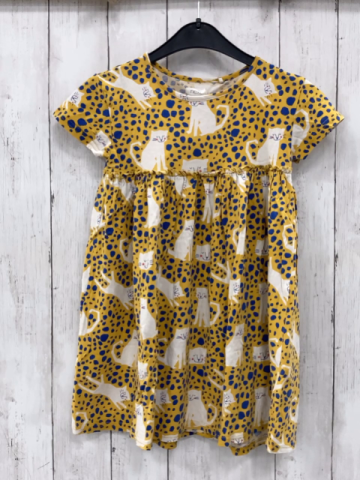 Next  Kleid  Gr. 110  gelb weiße Löwen blauer Druck 