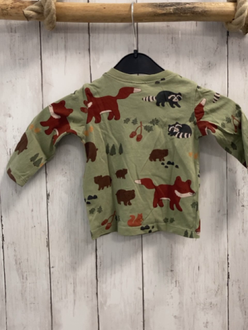 H&M  Langarmshirt  Gr. 68  mint Walditere Bäume 