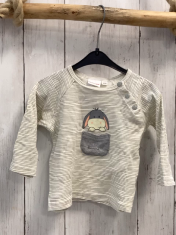 Bornino Langarmshirt Gr. 62  weiß graue streifen Esel