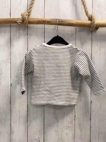  Pullover Gr. 86  weiß graue streifen braune Schrift