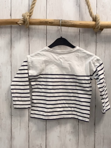 Vertbaudet Langarmshirt Gr. 104  weiß blaue streifen