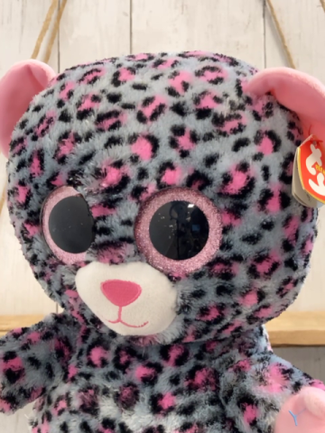 neu Ty  Plüschspielzeug  grau rosa schwarz gemustertes Tier 