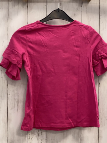 Isaac Mizrahi  T-Shirt  Gr. 152  pink Füchse mit goldenen Pailettne + Gliterzblumen 