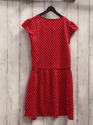   Kleid  Gr. 146  rosa weiße Herzen rote Rosette 
