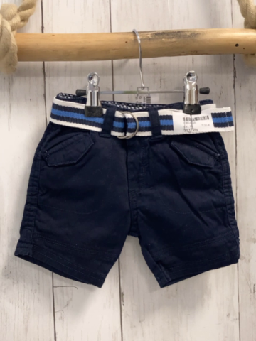 2tlg  Shorts + Gürtel  Gr. 68  blau + blau hellblau weiß gestreift 