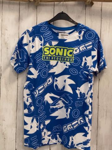 Sonic  T-Shirt  Gr. 152  blau weißer Druch Sonic hellgrüne Schrift 