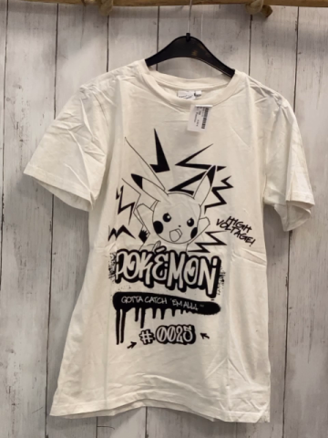Pokemon  T-Shirt  Gr. 158  weiß schwarzer Druck Pikachu + Schrift 