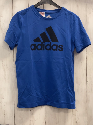 Adidas  T-Shirt  Gr. 146  blau schwarze Schrift + label