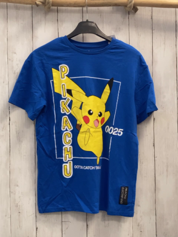 Pokémon  T-Shirt  Gr. 158  blau Pikachu Schrift 