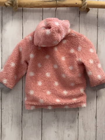   Teddyjacke  Gr. 80  rosa Kapuze weiße Punkte grauer Bund 