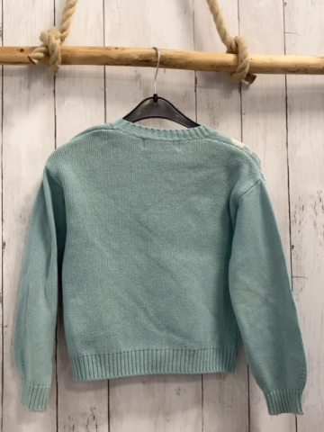 H&M Strickjacke Gr. 122  mint weiße Schmetterling